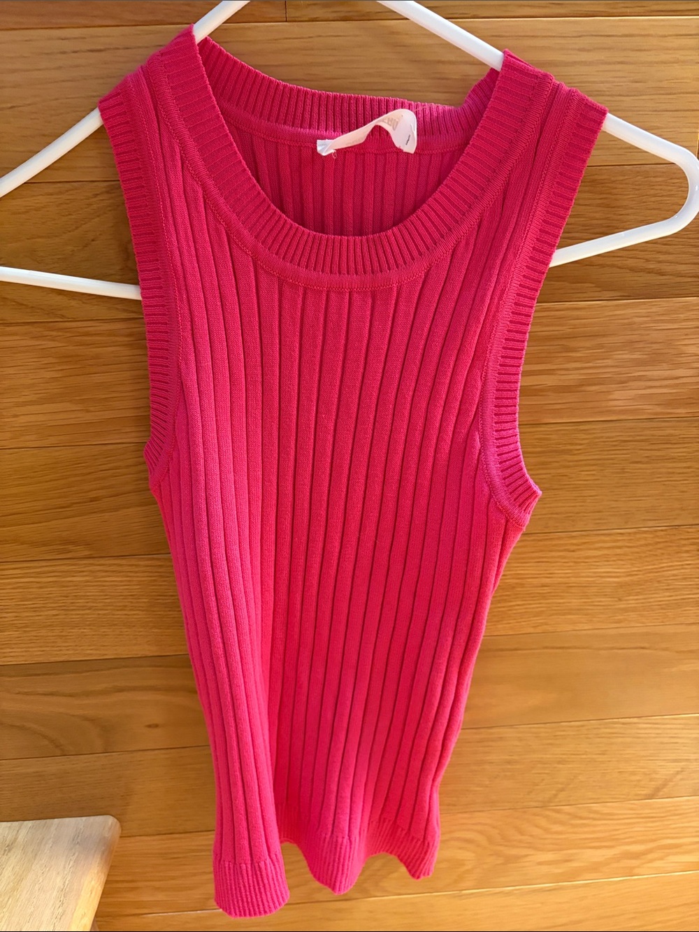 Double Zero Fuchsia Ribbed Sleeveless Tank Top